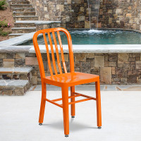 Flash Furniture CH-61200-18-OR-GG Orange Metal Indoor-Outdoor Chair